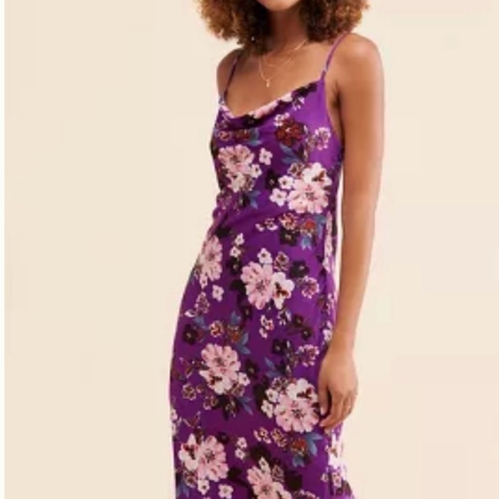 Anthropologie En Elly Purple Floral Dress Medium